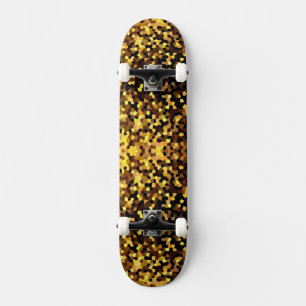 Cute golden mosaic pattern  skateboard