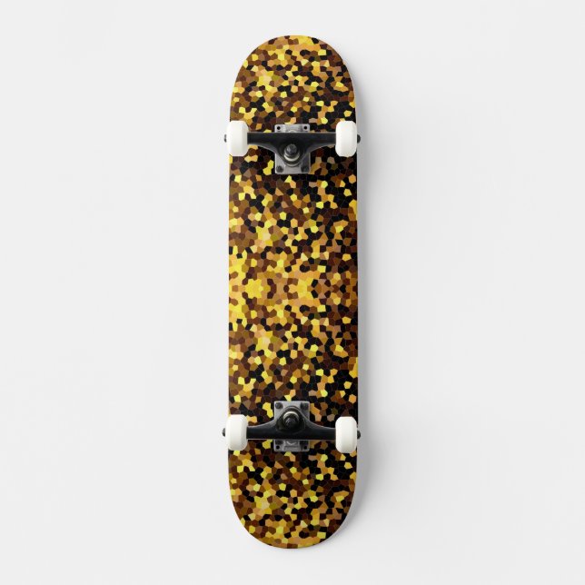 Cute golden mosaic pattern  skateboard (Front)