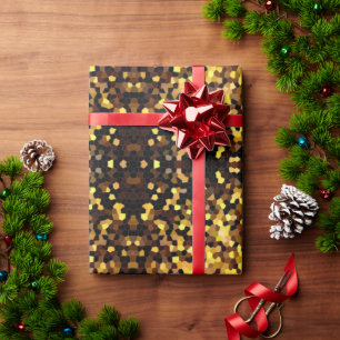 Cute golden mosaic pattern  wrapping paper