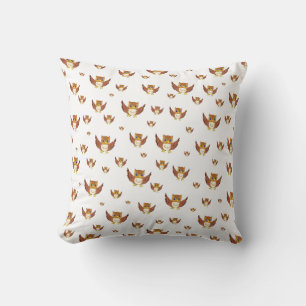 Cute Golden Owl Seamless Pattern Cushion