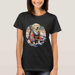 Cute Golden Retriever as Samurai vintages Japanese T-Shirt