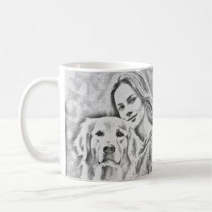 Cute golden retriever Best Dog Mom Ever Two Photo Coffee Mug