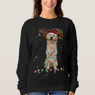 Cute Golden Retriever Christmas Lights Reindeer Pa Sweatshirt