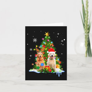 Cute Golden Retriever Christmas Tree  Card