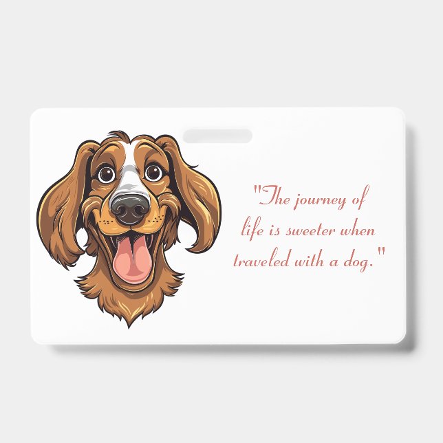 Cute Golden Retriever Clipart | ID Badge (Front)