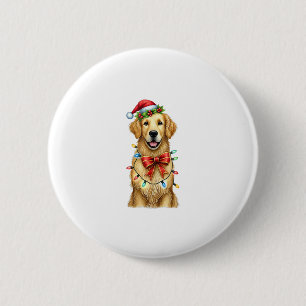 Cute Golden Retriever Dog Coquette Bow Christmas M 6 Cm Round Badge