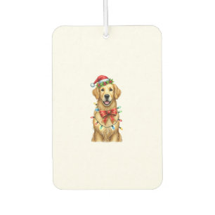 Cute Golden Retriever Dog Coquette Bow Christmas M Car Air Freshener