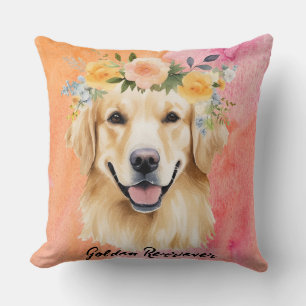 Cute Golden Retriever Dog Cushion