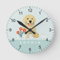 Cute Golden Retriever Dog Floral