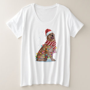 Cute Golden Retriever Dog Funny Xmas Holiday Gift Plus Size T-Shirt