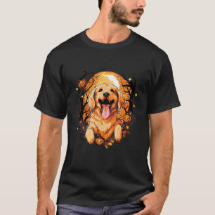 Cute Golden Retriever Dog Halloween Pumpkins and M T-Shirt