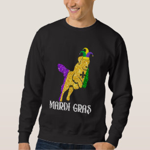 Cute Golden Retriever Dog Lover Mardi Gras Party J Sweatshirt