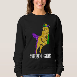 Cute Golden Retriever Dog Lover Mardi Gras Party J Sweatshirt