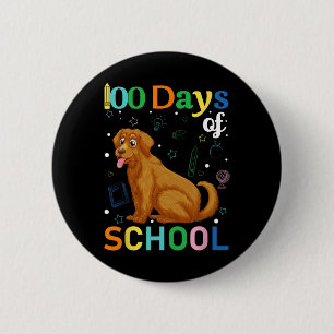 Cute Golden Retriever Dog Lovers Student 100th Day 6 Cm Round Badge