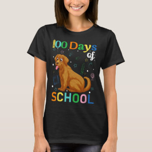 Cute Golden Retriever Dog Lovers Student 100th Day T-Shirt