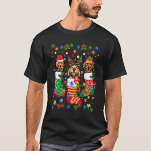 Cute Golden Retriever Dog Puppy Christmas Socks Xm T-Shirt
