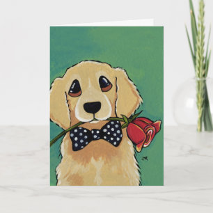 Cute Golden Retriever   Dog Thank You Card