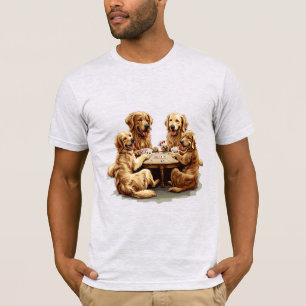 Cute Golden Retriever Dogs Playing Cards T-Shirt