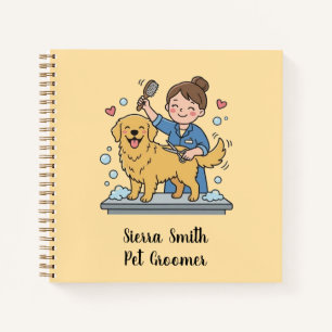 Cute Golden Retriever Grooming Professional Notes Notebook