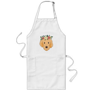 Cute Golden Retriever Head Long Apron