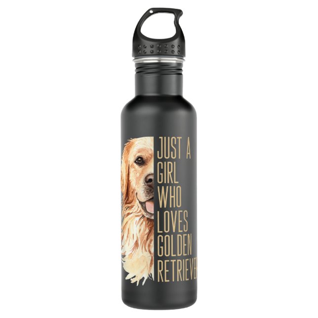 Cute Golden Retriever - Just a girl who loves gold 710 Ml Water Bottle (Front)