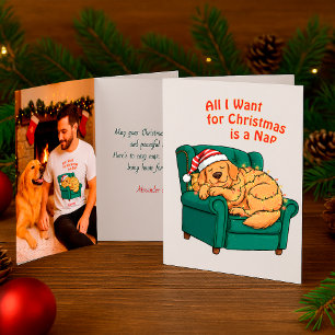 Cute Golden Retriever Labrador Holiday Christmas  Card