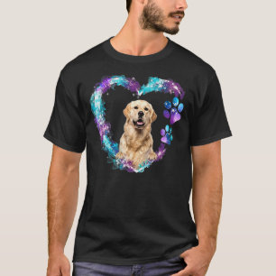 Cute Golden Retriever Miracle Heart Blue Paws Do T-Shirt