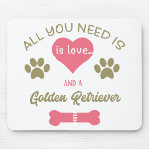 Cute Golden Retriever Mum Cute Puppy Dog Love Mouse Pad