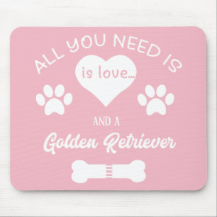 Cute Golden Retriever Mum Cute Puppy Dog Love Mouse Pad
