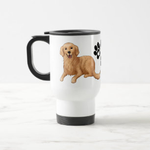 Cute Golden Retriever Mum Gift Cartoon Puppy Dog Travel Mug