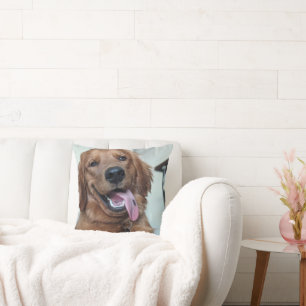 Cute Golden Retriever Original Dog Photography Cushion