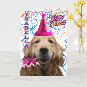 Cute Golden Retriever Personalised Happy Birthday Card