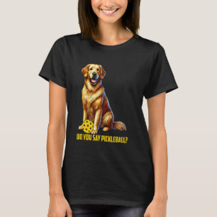 Cute Golden Retriever Pickleball Dog T-Shirt