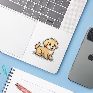 Cute Golden Retriever Puppy Sticker – Big Eyes