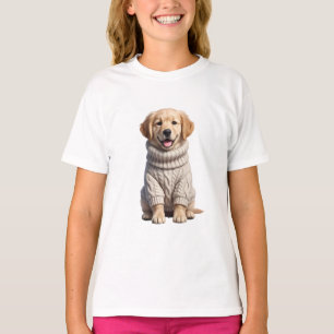 Cute Golden Retriever Puppy Sweater Kids