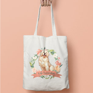 Cute Golden Retriever Tote Bag