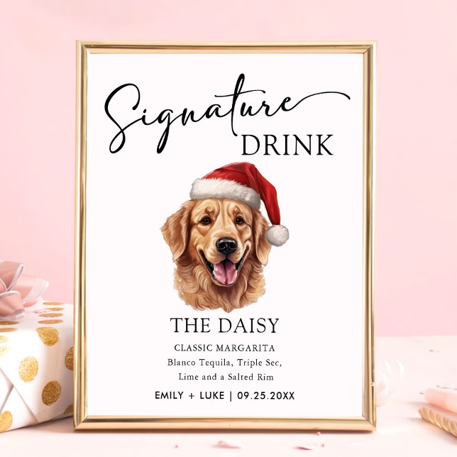 Cute Golden Retriever Wedding Signature Drink Sign (Creator Uploaded)