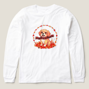 Cute Golden Retriever WHITE ONLY Tri-Blend Shirt
