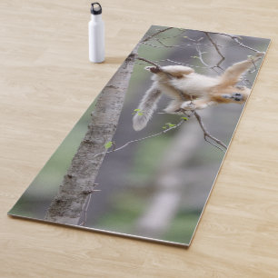 Cute Golden Snub-nosed Monkey on Tree Branches Yoga Mat