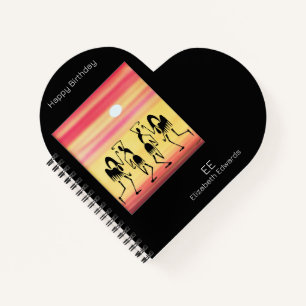 Cute, Golden Sunset, Break Dance Birthday Notebook