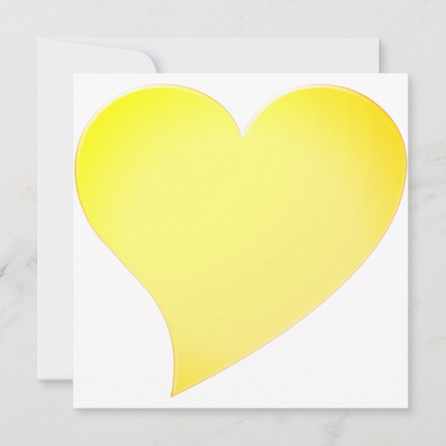 Cute golden yellow happy big heart modern card (Front)