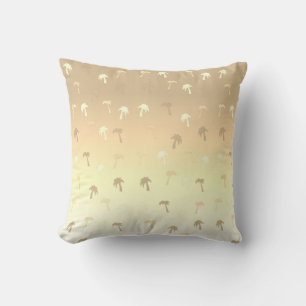 Cute Golden Yellow Palm Tree Tropical Cushion