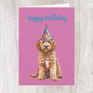 Cute Goldendoodle Birthday Card
