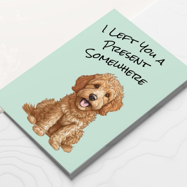 Cute Goldendoodle Dog Happy Birthday Card (Creator Uploaded)