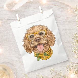 Cute Goldendoodle Dog Sunglasses Oranges Favour Bags