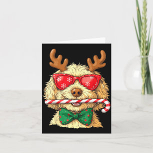 Cute Goldendoodle Dogs Christmas Lights Golden Doo Card