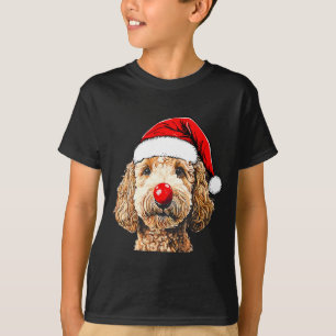 Cute Goldendoodle Dogs Christmas Santa Golden Dood T-Shirt