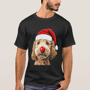 Cute Goldendoodle Dogs Christmas Santa Golden Dood T-Shirt