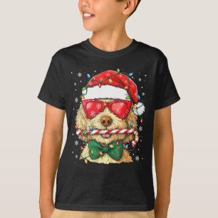 Cute Goldendoodle Santa Hat Xmas Lights Goldendood T-Shirt