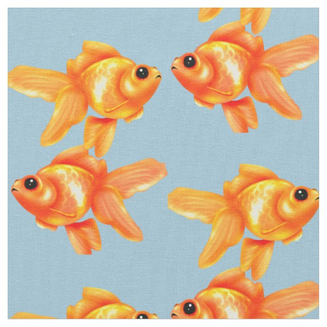 Cute Goldfish Fabric (Close Up)